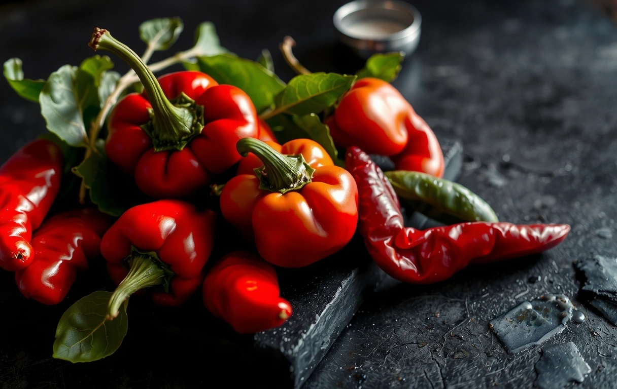 Ingrediente brute în lumină dramatică